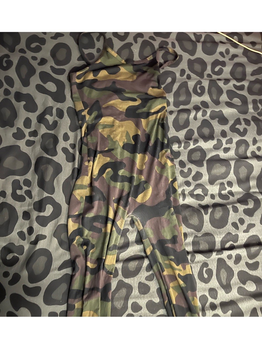 Women’s ' Camo Print Stretch jumpsuit - Green/Brown
